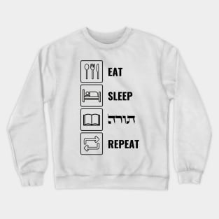 Eat Sleep Torah Repeat - Funny Jewish Crewneck Sweatshirt